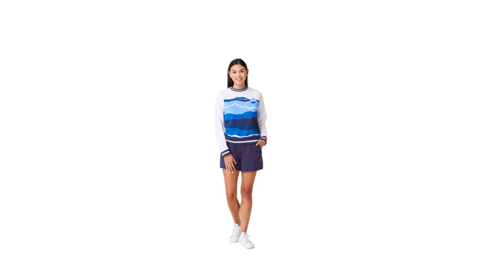 Krimson Klover Holly Crewneck Sweaters - Womens, Landscape S. Blue, Large, S23155P-668-L
