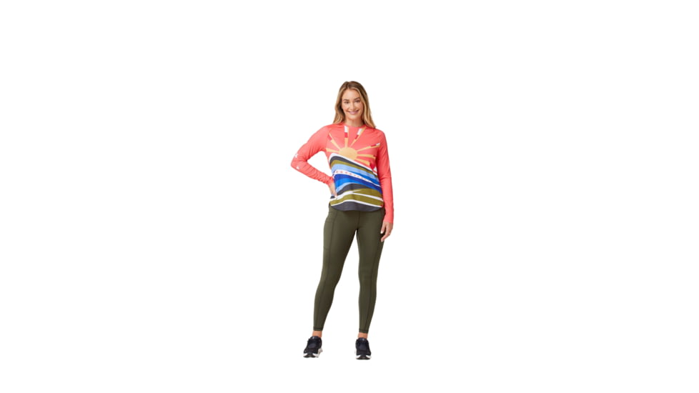 Krimson Klover Sara Long Sleeve Sunshirts - Womens, Sunburst Coral, Small, S23145-692-S