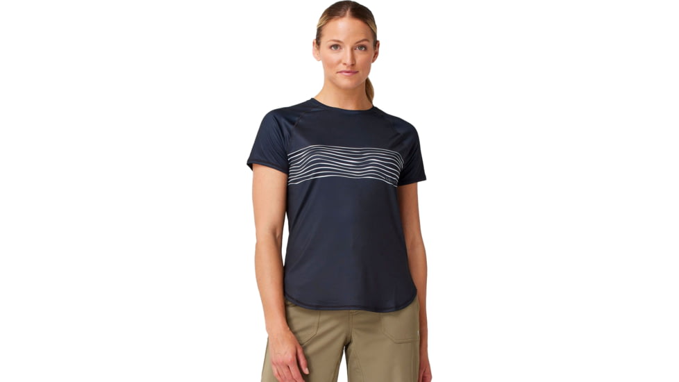 Krimson Klover Tori Short Sleeve Sunshirt - Womens, Stripe Wave, Small, S24601-944-S