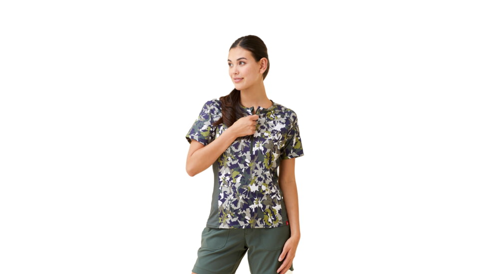Krimson Klover Vida Jersey T-Shirts - Womens, Floral Forest, Extra Small, S23108-670-XS