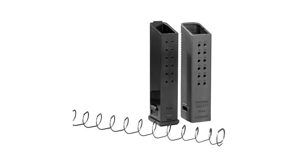KRISS USA Mag-Ex2 Glock 20/40 Gen 3-5 Pistol Magazine Extension Kit, 10mm Auto, 33 Round, Black, 1 Pack, Polymer, KVAMX2K10BL00-33RD