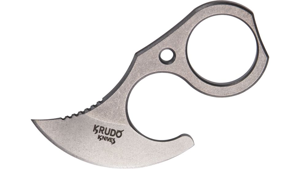 Krudo Nano Fixed Blade Knife, SS PE Blade, Stonewash SNGNANOSW