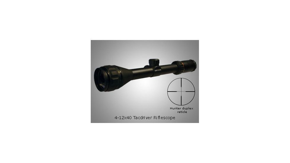 Kruger Optical K3 4x-12 x 40mm Adjustible Objective TacDriver Entry Level Rifle Scope 63331