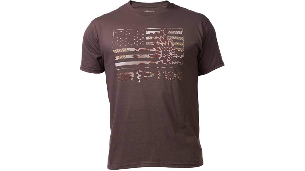 Kryptek Flag 2 Tee, Brown Heather, L, 19FLAG2TBRH5