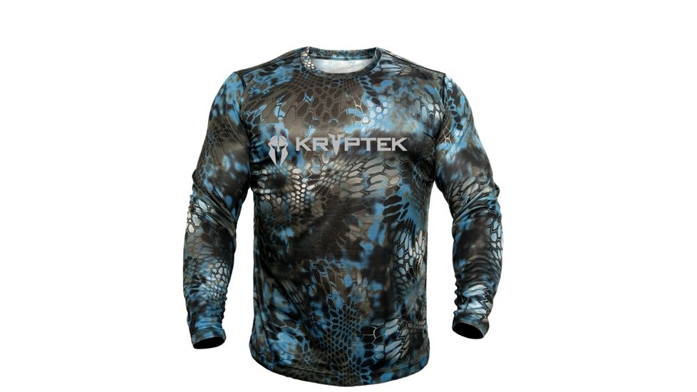 Kryptek Hyperion Long Sleeve Crew With Logo - Mens, Neptune, 2XL, 19HYPLSLN7