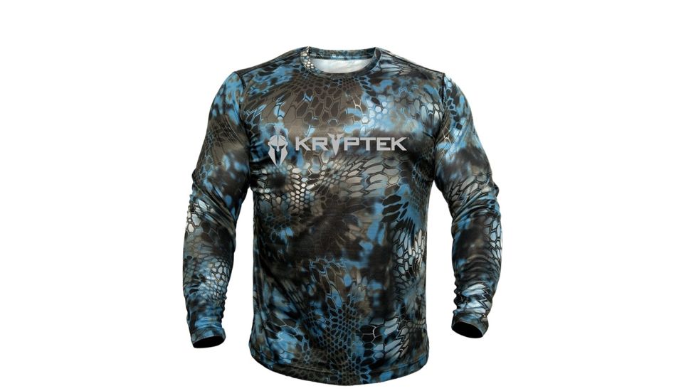 Kryptek Hyperion Long Sleeve Crew With Logo - Mens, Neptune, 3XL, 19HYPLSLN8