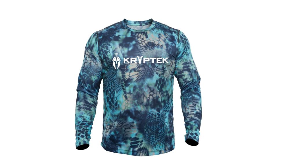 Kryptek Hyperion Long Sleeve Crew With Logo - Mens, Pontus, Extra Large, 19HYPLSLP6