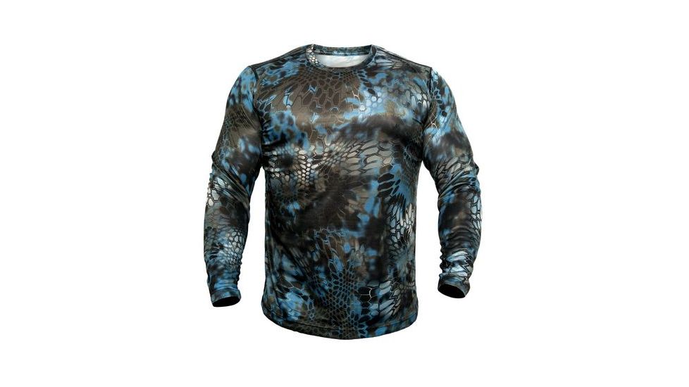 Kryptek Mens Hyperion Long Sleeve Crew, Neptune, Medium, 16HYPLSCNP4