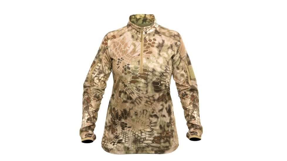 Kryptek Vallhalla II Womens 1/4 Zip Shirt w/ Kryptek Cooling Technology, Highlander, XL, NSN N, 18WVALLSZH6