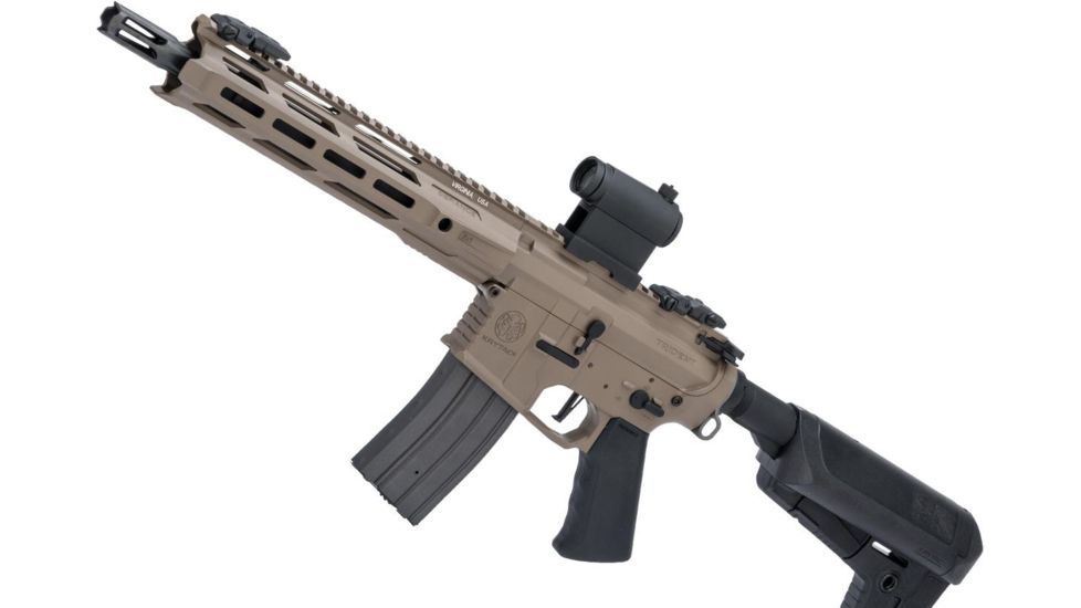 Krytac / KRISS USA Full Metal Trident MKII-M CRB Airsoft AEG Rifle, Dark Earth, Large, KTAEG-TR2CRBM-FDE01