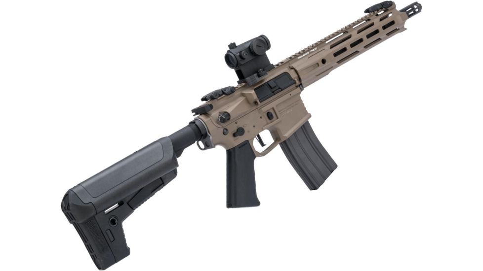 Krytac / KRISS USA Full Metal Trident MKII-M CRB Airsoft AEG Rifle, Dark Earth, Large, KTAEG-TR2CRBM-FDE01
