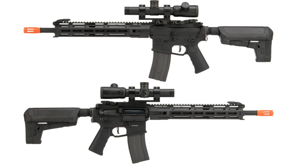 Krytac / KRISS USA Full Metal Trident MKII-M SPR Airsoft AEG Rifle, Black, Large, KTAEG-TR2SPRM-BK01