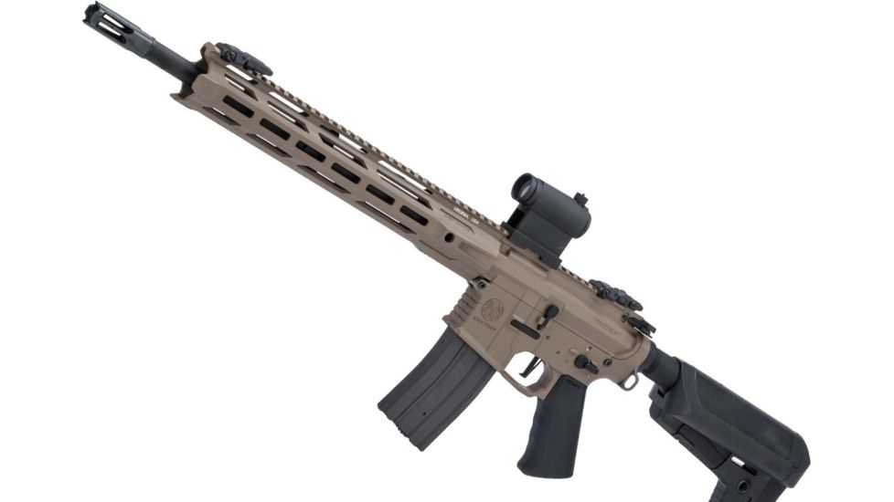 Krytac / KRISS USA Full Metal Trident MKII-M SPR Airsoft AEG Rifle, Dark Earth, Large, KTAEG-TR2SPRM-FDE01