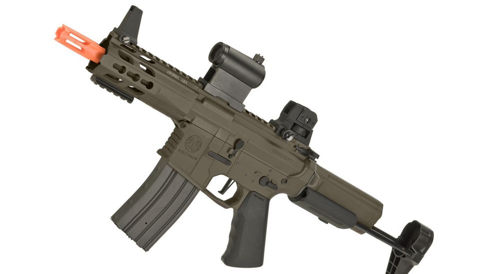 Krytac / KRISS USA Full Metal Trident MKII PDW Airsoft AEG Rifle, Dark Earth, Large, KTAEG-TR2PDW-FDE01
