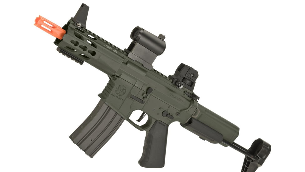 Krytac / KRISS USA Full Metal Trident MKII PDW Airsoft AEG Rifle, Foliage Green, Large, KTAEG-TR2PDW-FG01