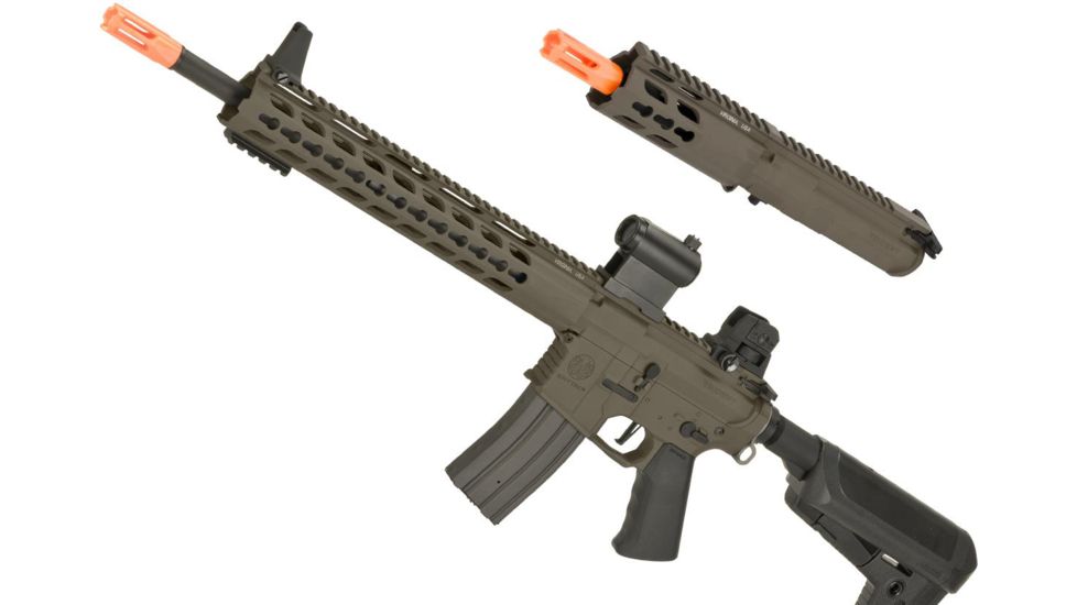 Krytac / KRISS USA Full Metal Trident MKII SPR/PDW Upper Airsoft AEG Rifle Package, Dark Earth, Large, KTAEG-TR2SPR-FDE01-B1