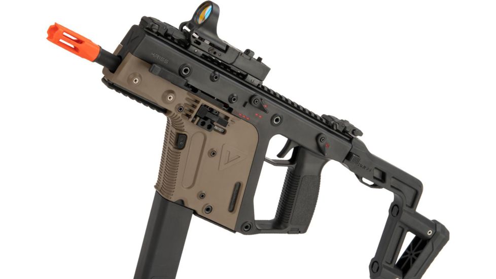 Krytac / KRISS USA Licensed Kriss Vector Airsoft AEG SMG Rifle, Dual Tone, Large, KTAEG-VSMGF-2T01