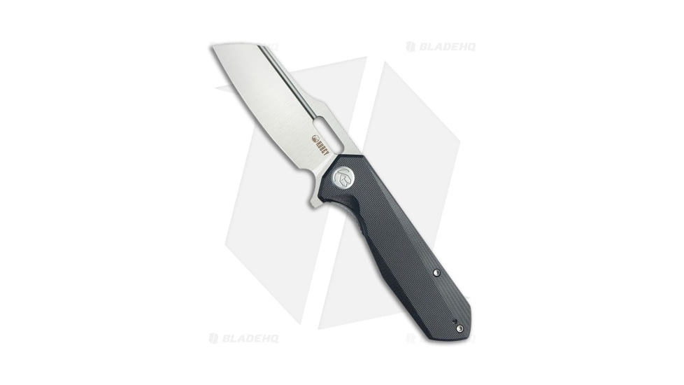 Kubey Atlas Folding Knife, 3.31in, Sandvik 14C28N, Sheepsfoot Blade, G10 Black Handle, Gray/Black, 7.80in, BHQ-217410
