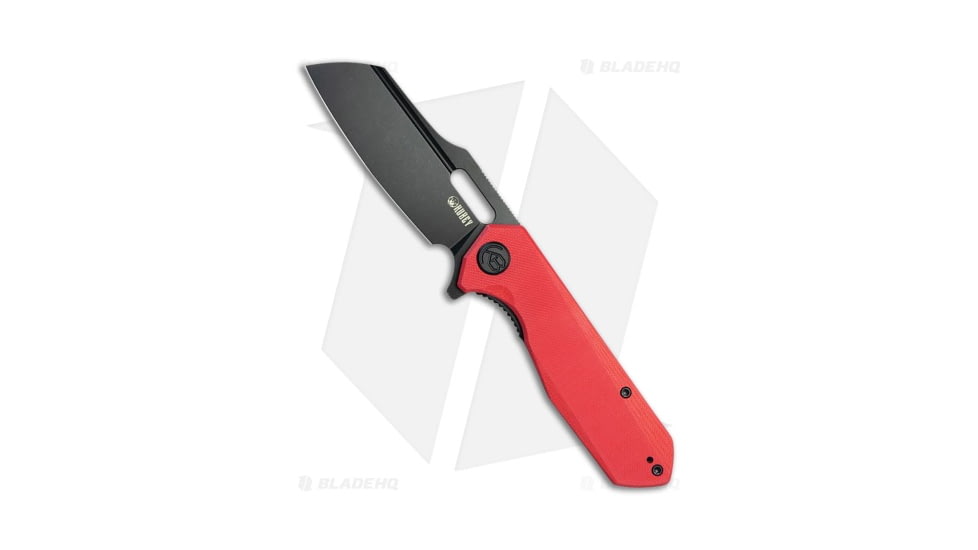 Kubey Atlas Folding Knife, 3.31in, Sandvik 14C28N, Sheepsfoot Blade, G10 Red Handle, Black/Red, 7.80in, BHQ-216981