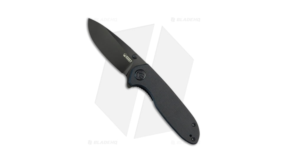 Kubey Belus Folding Knife, 2.95in, AUS-10, Drop Point Blade, G10 Black Handle, Black/Black, 7.10in, BHQ-192557