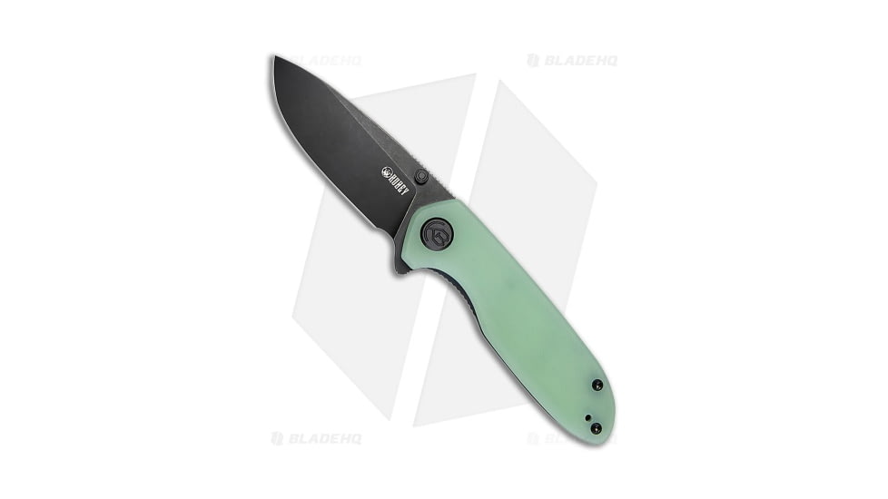 Kubey Belus Folding Knife, 2.95in, AUS-10, Drop Point Blade, G10 Jade Handle, Black/Jade, 7.10in, BHQ-192555