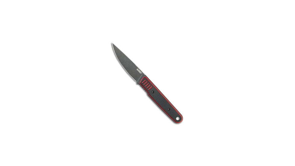 Kubey Knives Kubey Fixie Fixed Blade Knife Black/Red G-10 3.11" Black Stonewash, Black/Red, Sandvik 14C28N, adult, BHQ-195205