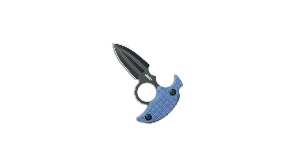 Kubey Knives Kubey Knives Cavy Fixed Blade Push Dagger Knife Blue G-10 2.25" Black SW, Blue, Sandvik 14C28N, adult, BHQ-210959