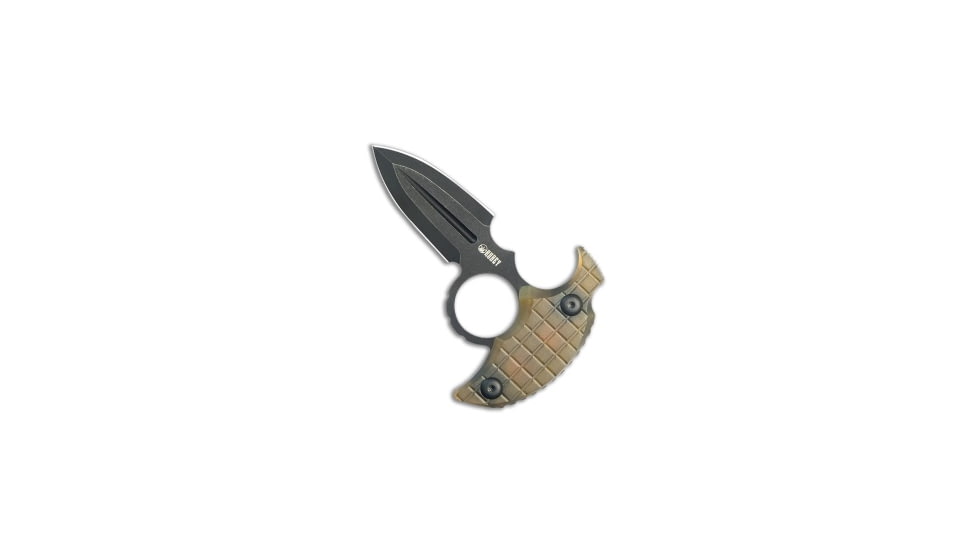 Kubey Knives Kubey Knives Cavy Fixed Blade Push Dagger Knife Ultem 2.25" Black SW, Yellow, Sandvik 14C28N, adult, BHQ-210961