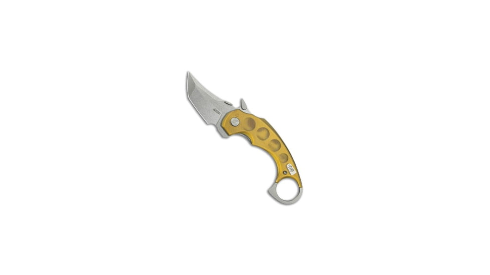 Kubey Knives Kubey Knives Jaw Tanto Liner Lock Knife Ultem 2.5" SW, Yellow, 14C28N, adult, BHQ-218968