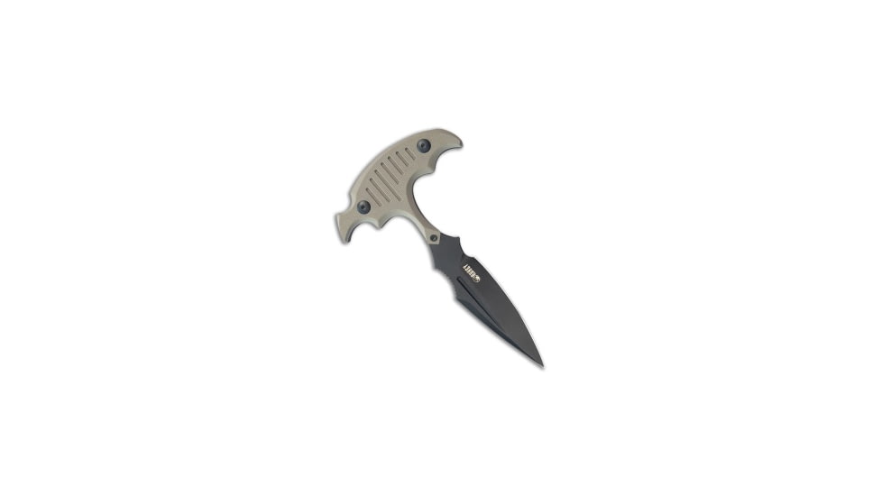 Kubey Knives Kubey Knives Medusa Push Dagger Fixed Blade Knife Tan G-10 3.7" Black SW, Tan, Sandvik 14C28N, adult, BHQ-206196