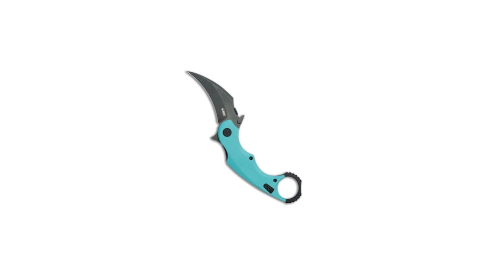 Kubey Knives Kubey Knives Rogue Liner Lock Karambit Knife Tiffany Blue G-10 2.9" Black SW, Blue, Sandvik 14C28N, adult, BHQ-209104