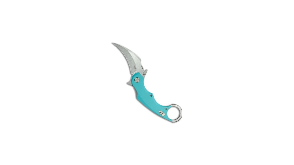 Kubey Knives Kubey Knives Rogue Liner Lock Karambit Knife Tiffany Blue G-10 2.9" Stonewash, Blue, 14C28N, adult, BHQ-208720