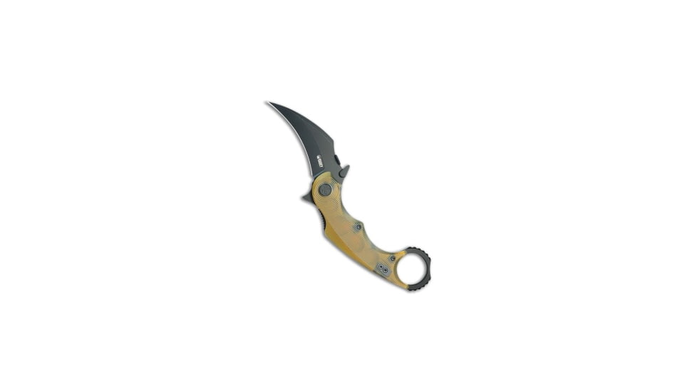Kubey Knives Kubey Knives Rogue Liner Lock Karambit Knife Ultem 2.9" Black SW, Yellow, Sandvik 14C28N, adult, BHQ-209106