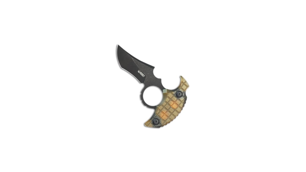 Kubey Knives Kubey Knives Stheno Fixed Blade Push Dagger Knife Ultem 3" Black SW, Yellow, 14C28N, adult, BHQ-211098