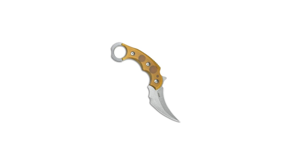 Kubey Knives Kubey Knives Velociraptor Fixed Blade Pikal Karambit Knife Ultem 3" SW, Yellow, 14C28N, adult, BHQ-220164