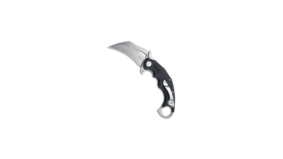 Kubey Knives Kubey Knives Wrath Liner Lock Karambit Knife Black G-10 2.7" Bead Blast, Black, Sandvik 14C28N, adult, BHQ-200572