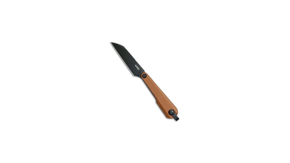 Kubey Knives Kubey Knives YAG Sheepsfoot Fixed Blade Knife Brown Micarta 2.4" Black PVD, Brown, 14C28N, adult, BHQ-227552