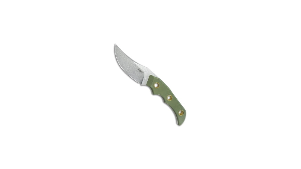 Kubey Knives Kubey Willumsen Hunter Fixed Blade Knife Green G-10 3.4" Stonewash, Green, 14C28N, adult, BHQ-200446