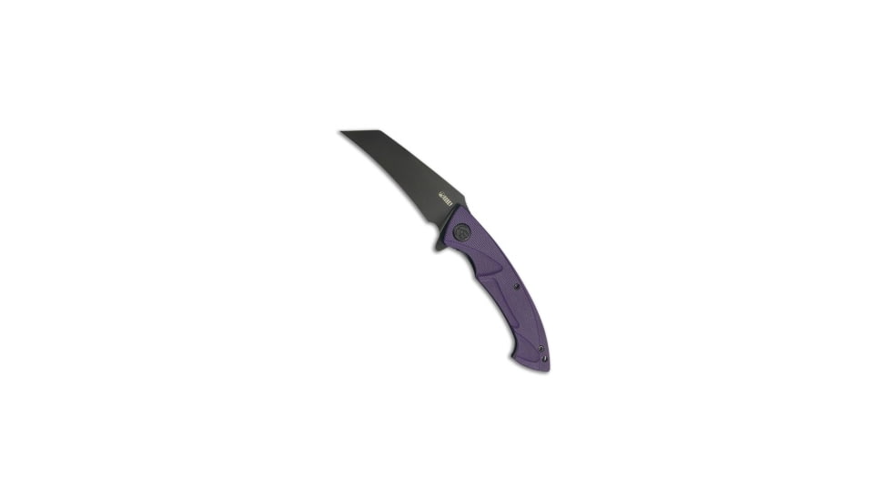 Kubey Anteater Folding Knife, 3.43in, 14C28N, Hawkbill Blade, G-10, Purple Handle, Purple/Black, 8.03 inch, BHQ-222802