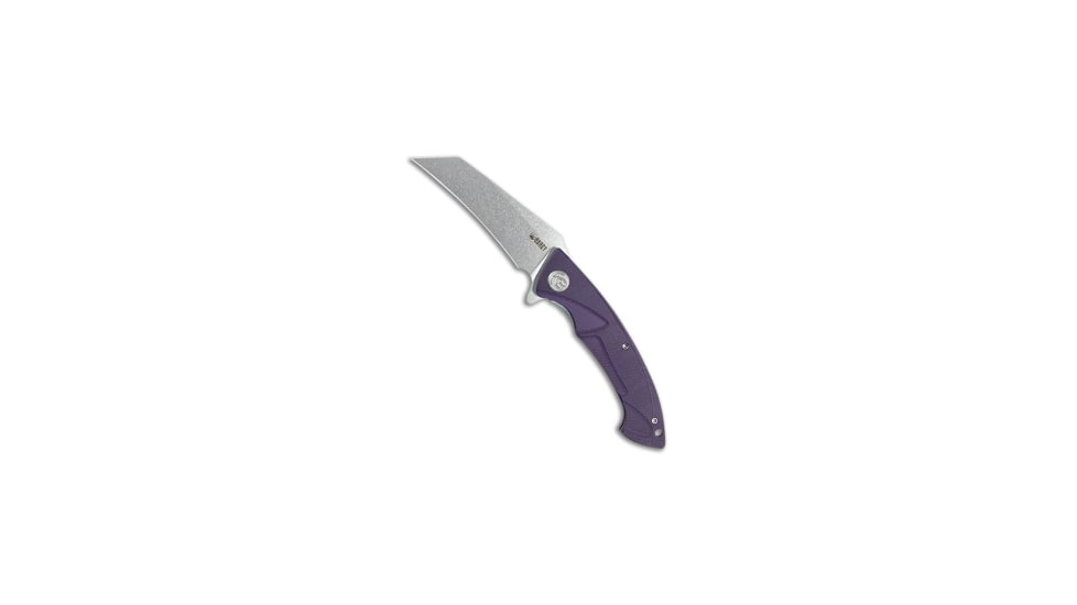 Kubey Anteater Folding Knife, 3.43in, 14C28N, Hawkbill Blade, G-10, Purple Handle, Purple/Gray, 8.03 inch, BHQ-222803