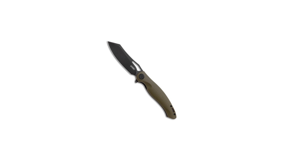 Kubey Kubey Drake Liner Lock Knife Green G-10 3.75" Black KU239B, Green, Sandvik 14C28N, adult, BHQ-117894