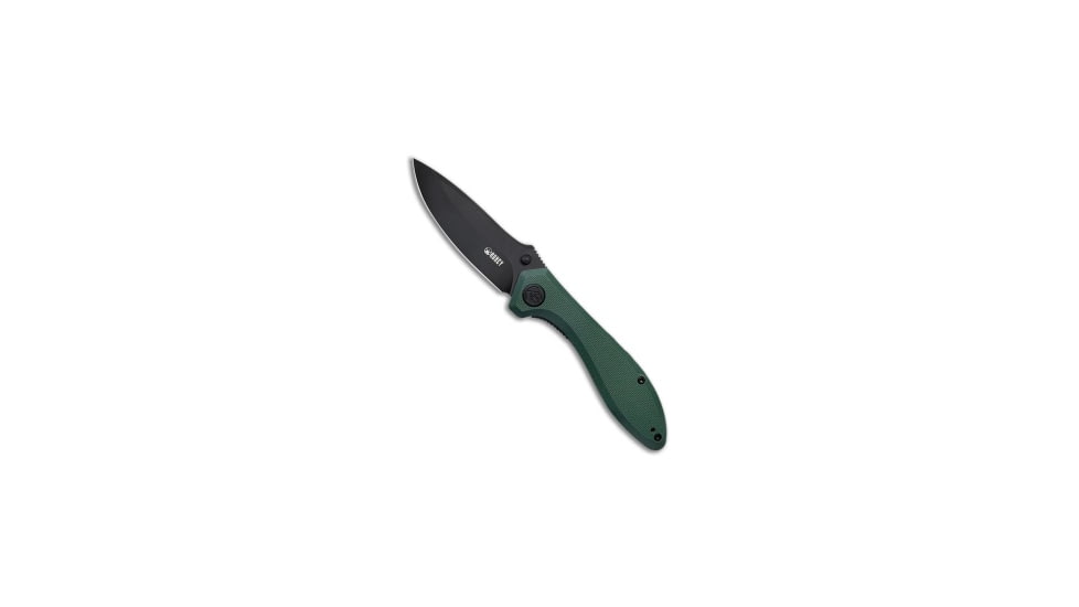 Kubey Ruckus Folding Knife, 3.31in, AUS 10A, Drop Point Blade, G-10, Green Handle, Green/Black, 8.03 inch, BHQ-221761