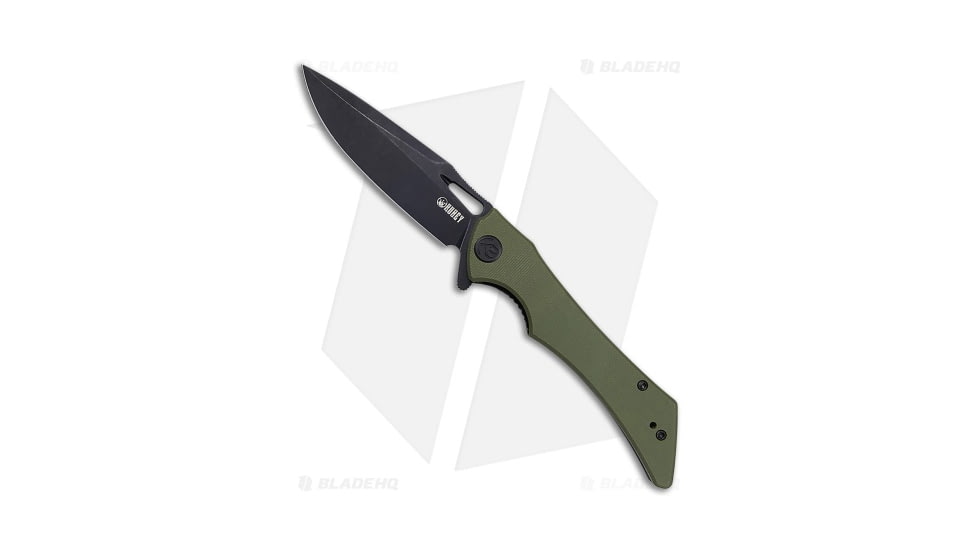 Kubey Raven Folding Knife, 3.54in, AUS-10, Drop Point Blade, G10 OD Green Handle, Black/OD Green, 8.15in, BHQ-192538