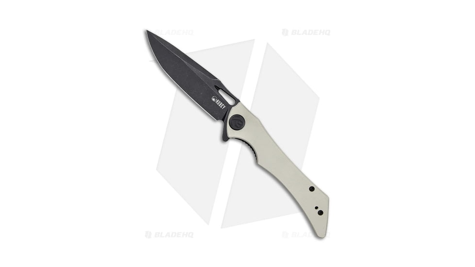 Kubey Raven Folding Knife, 3.54in, AUS-10, Drop Point Blade, G10 White Handle, Black/White, 8.15in, BHQ-192536