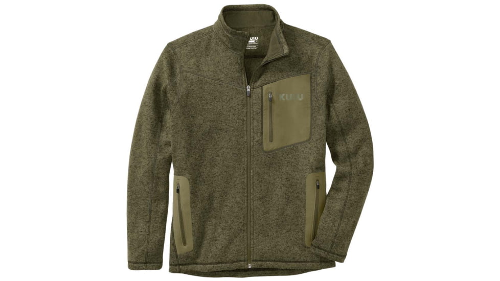 Kuiu Base Camp Full Zip Sweater - Mens, Olive, 3XL, 14027-OL-3XL
