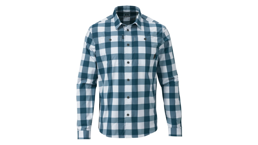 Kuiu KUIU Borrego Long Sleeves Hunting Shirt in Lake Plaid Size 3XL, Lake Plaid, 3XL, Polyester, Adult, Male, 8149191950494