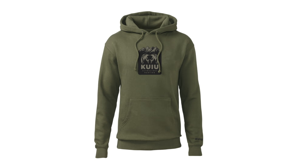 Kuiu KUIU Mountain Logo Hoodie in Army Size 3XL, Army, 3XL, Cotton, Adult, Male, 8189485088926
