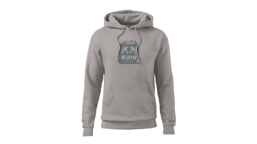 Kuiu KUIU Mountain Logo Hoodie in Cement Size 3XL, Cement, 3XL, Cotton, Adult, Male, 8189485875358