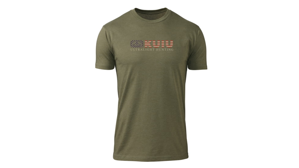 Kuiu KUIU Patriotic Logo T-Shirt in Military Green Size 3XL, Military Green, 3XL, Cotton, Adult, Male, 8192591003806
