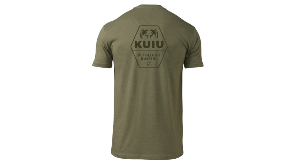 Kuiu KUIU Ultralight Hunting Back Logo T-Shirt in Military Green Size 3XL, Military Green, 3XL, Cotton, Adult, Male, 8193573912734